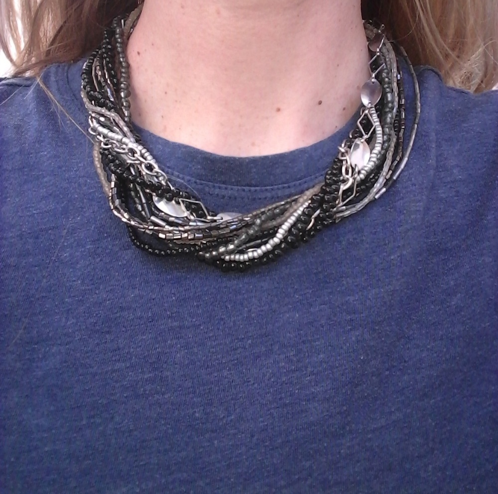 Black/silver Multi Strand Ann Taylor Necklace